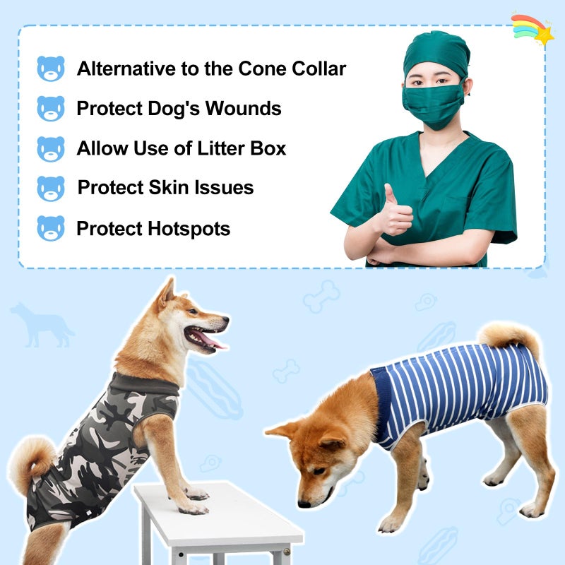 Coppthinktu Dog Recovery Suit for Abdominal Wounds, Breathable Dog Surgery Recovery Suit for Dogs, E-Collar Alternative After Surgery Wear Suit for Small/Medium Dogs - Image 5